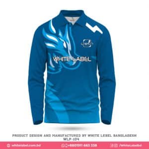 Premium Design Full Sleeve Blue Cricket Jersey with Collar-WLP-104; blue cricket jersey; premium cricket jersey maker in usa; personalized jersey design in usa; best jersey maker in usa; premium jersey design in usa; best jersey manufacturer in usa; best jersey design in usa