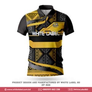 Custom Design Black Yellow Cricket Jersey with Logo-ZP-822; yellow black cricket jersey; premium cricket jersey design in usa; personalized jersey manufacturer in usa; personalized jersey design in usa; best jersey maker in usa; black yellow cricket jersey