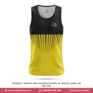Black Yellow Tank Top with Logo; custom tank top maker in usa; premium tank top design in usa; personalized tank top manufacturer in usa; personalized tank top design in usa; uncommon tank top maker in usa;