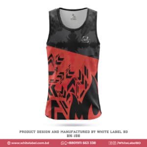 Stylish Black Red Tank Top Men with Logo-BN-156; black red tank top; premium design black red tank top;