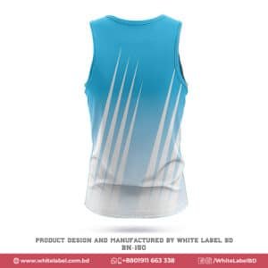 Blue White Tank Top with Logo; blue tank top maker in usa; premium tank top design in usa; personalized tank topo manufacturer in usa; sublimation tank top design in usa; custom blue white tank top design in Bangladesh