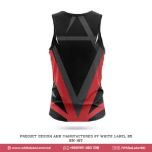 Customized Black Red Tank Top for Man with Logo-BN-167; black red tank top; black red tank top maker in usa; premium black red tank top; tank top maker in usa; sublimation tank top design in usa;